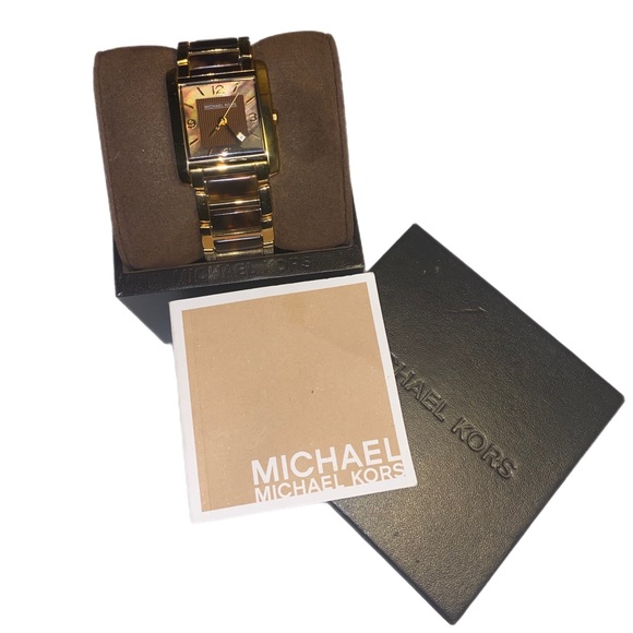 WORKING Michael Kors Ladies Watch MK4242 Gold-tone and Tortoise Shell Acrylic - Picture 2 of 6